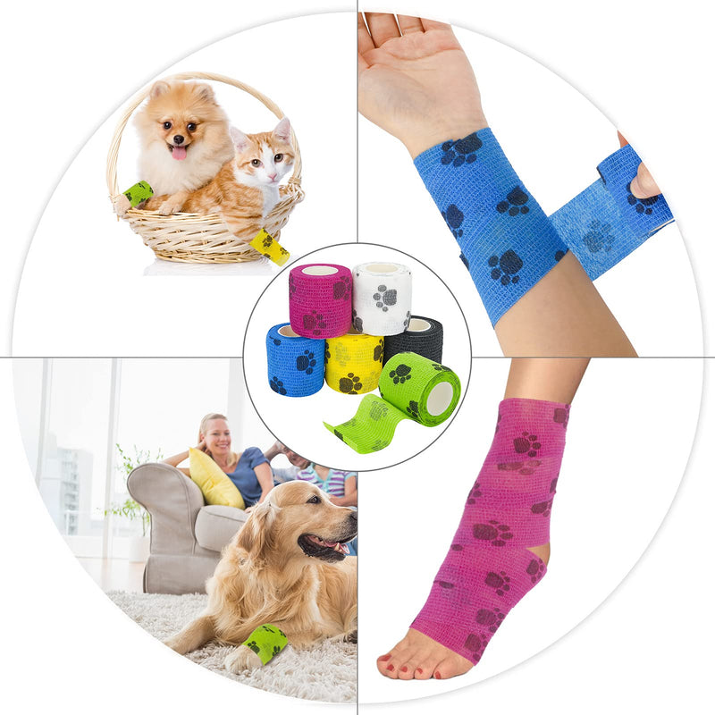 tonyg-p Self-adhesive bandage, cohesive bandage, elastic fixing bandage, self-adhesive for dog, horse, pet, finger, wrist, knee, ankle sprains and swelling, 5 cm x 4.5 m - PawsPlanet Australia
