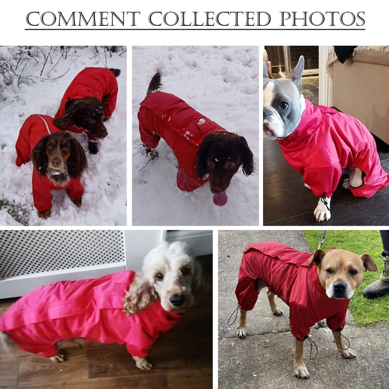 Geyecete1/2 Leg Trouser Suit,Adjustable Reflective Dog Jacket, Thick Padded Comfortable Winter Dog Coat Four Legs Coat-Red-XXL XXL (Back Length 55CM) Red - PawsPlanet Australia