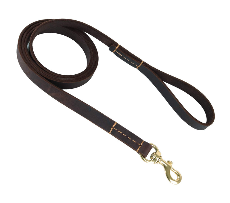 [Australia] - kgt Leather Dog Strong Leashes for Larger Dog Training Leather Walking Leash Heavy Duty Leather Dog Leash L6 Ft-W4/5 in 