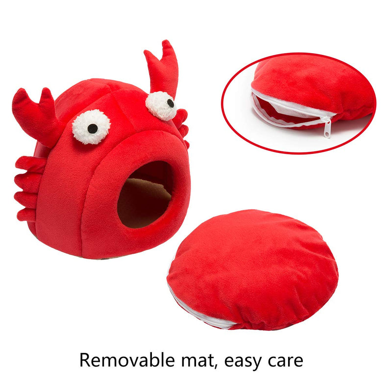 Hollypet Warm Small Pet Animals Bed Dutch Pig Hamster Cotton Nest Hedgehog Rat Chinchilla Guinea Habitat Mini House, Red Crab - PawsPlanet Australia