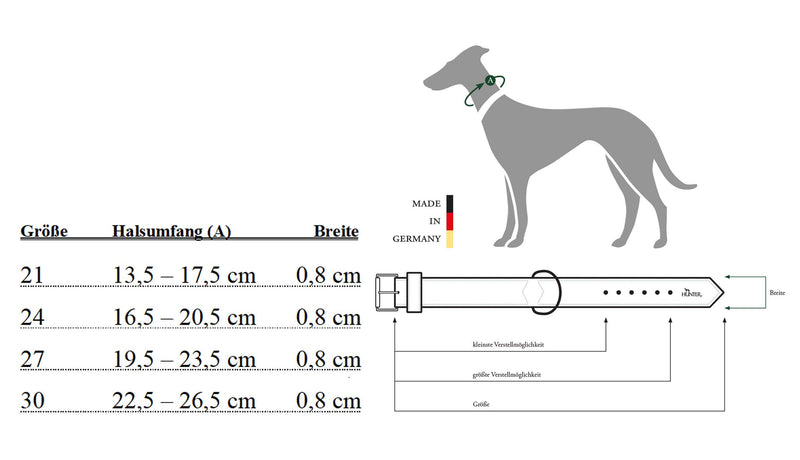 HUNTER Tiny Petit Nickel-Plated Collar, 24/16.5 x 20.5 cm, 2X-Small, Nappa Pink Pink/ black - PawsPlanet Australia