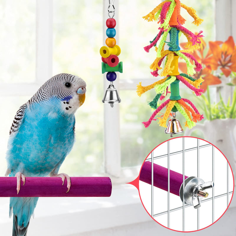 KATUMO Bird Toys, Natural Coconut Bird House with Colorful Ladder Hanging Chewing Toys Hammock Climbing Ladder Bird Colorful Toys with Bells for Parakeet, Conure, Cockatiel, Mynah, Love Birds, Finch - PawsPlanet Australia