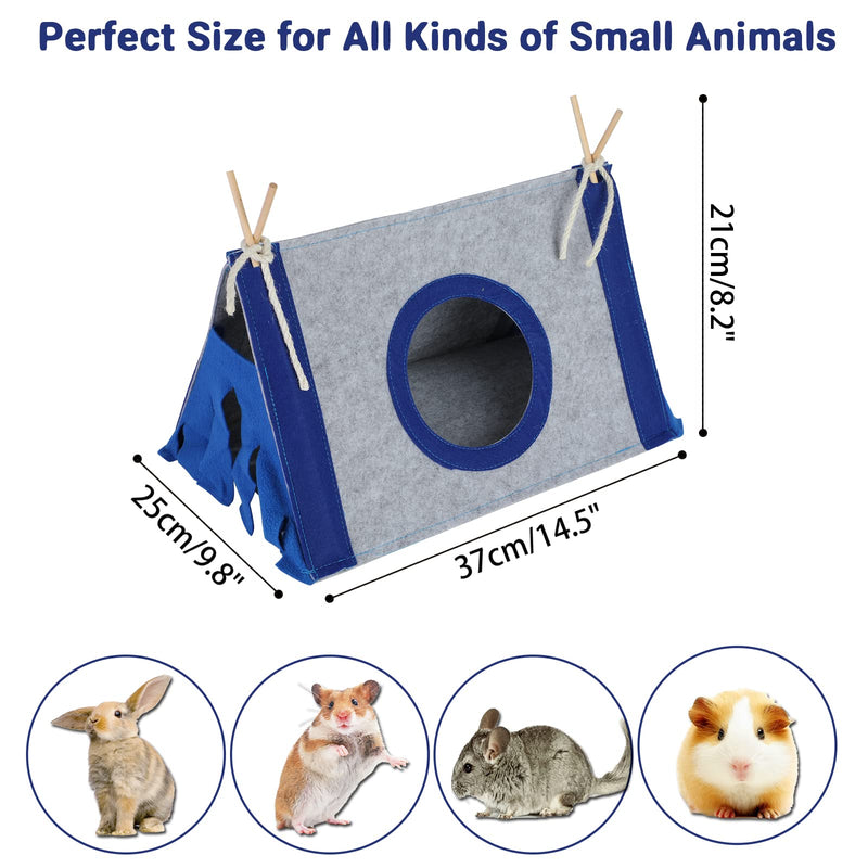 Snewvie Guinea Pig Hideout Hideaway, Corner Fleece Small Animal Hideout Hide Out for Guinea Pig Chinchilla Rabbit Bunny Rat Hedgehog Squirrel Ferret and Other Small Pet House Navy Blue - PawsPlanet Australia