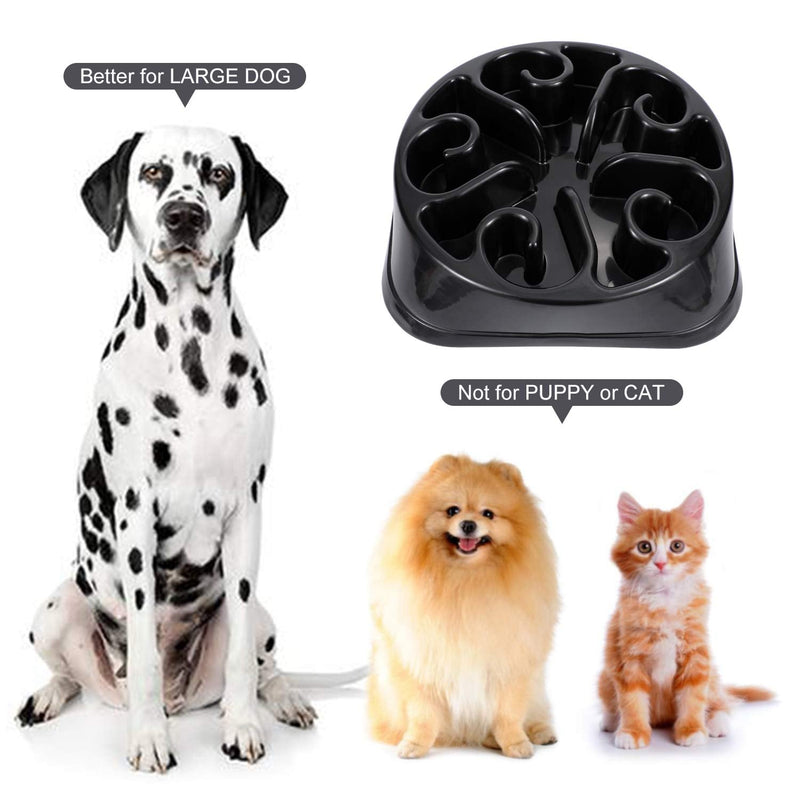 JASGOOD Large Dogs Bowl,Fun Slow Feeder Dog Bowl,Anti-Gulping Dog Slow Feeder Stop Bloat,Eco-Friendly Durable Big Pet Bowl(A-Black) A-Black - PawsPlanet Australia