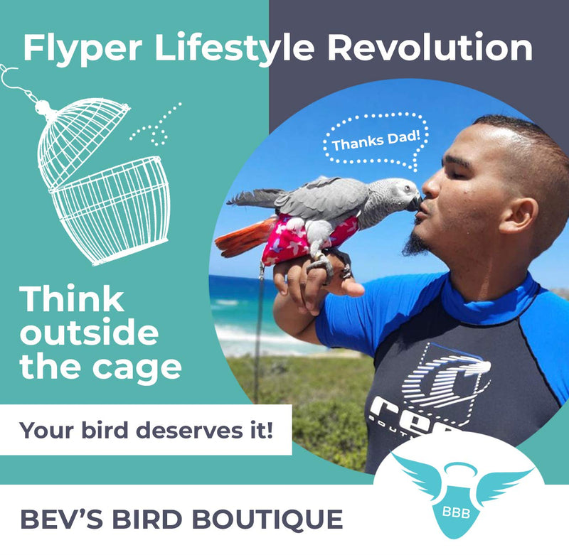 [Australia] - Bev's Bird Boutique - Green Sparkle Flyper (Open-Back Design) 9.5 