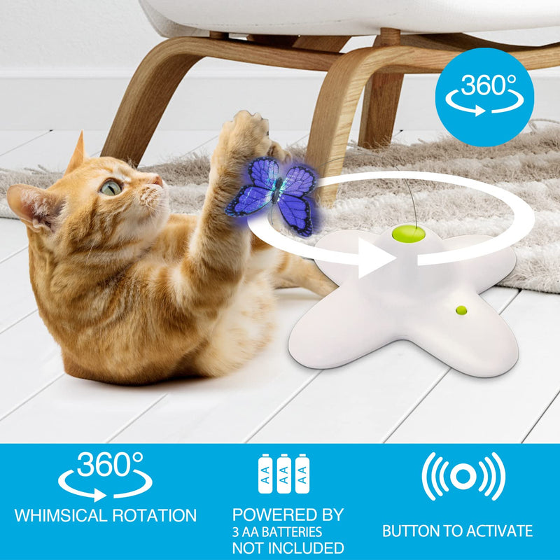 All for Paws Interactive Flutter Bug Cat Butterfly Toy with Two Replacements Kitten Toys for Indoor Cats - PawsPlanet Australia
