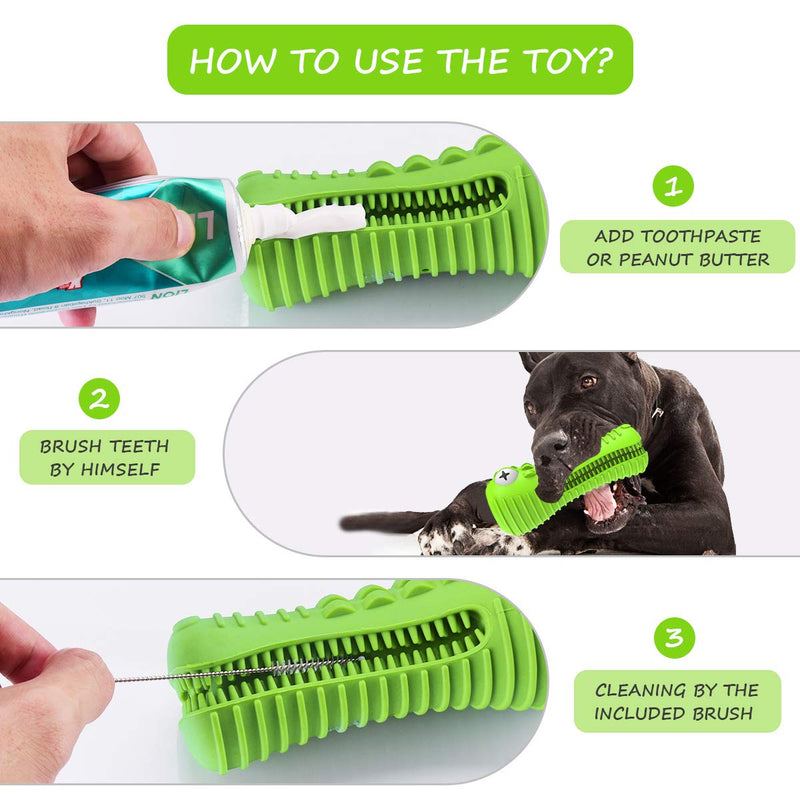 Dog Toys for Aggressive Chewers Large Medium Breed Dog Chew Toys Dog Toothbrush Nearly Indestructible Squeaky Interactive Tough Extremely Durable Toys for Medium Large Dogs Grass Green - PawsPlanet Australia