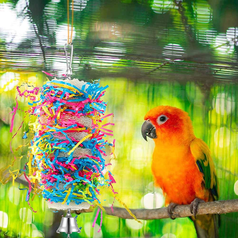 6 Pack Bird Shredding Toys,Parrots Chewing Hanging Toys,Bird Cage Accessories Parrot Cage Shredder Toys,Station Stick Foraging Toys for Small Parakeets Love Bird Cockatiel Finch Conures - PawsPlanet Australia