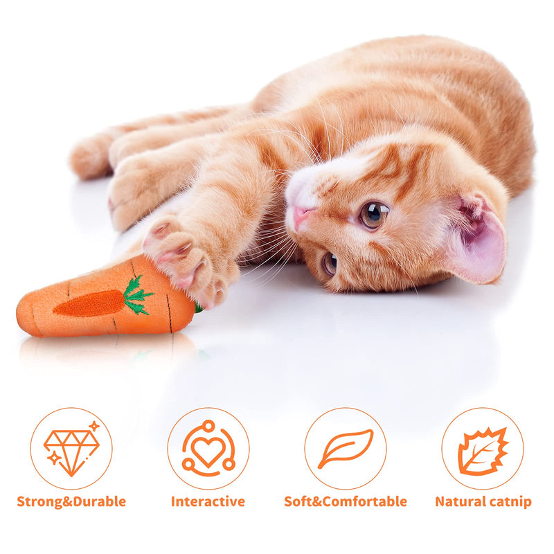 Sumind 10 Pieces Catnip Toys Cat Chew Toy Anti-Biting Plush Interactive Kitten Toys Bite Resistant Catnip Toys Soft Cartoon Teething Chew Toys for Indoor Cats - PawsPlanet Australia