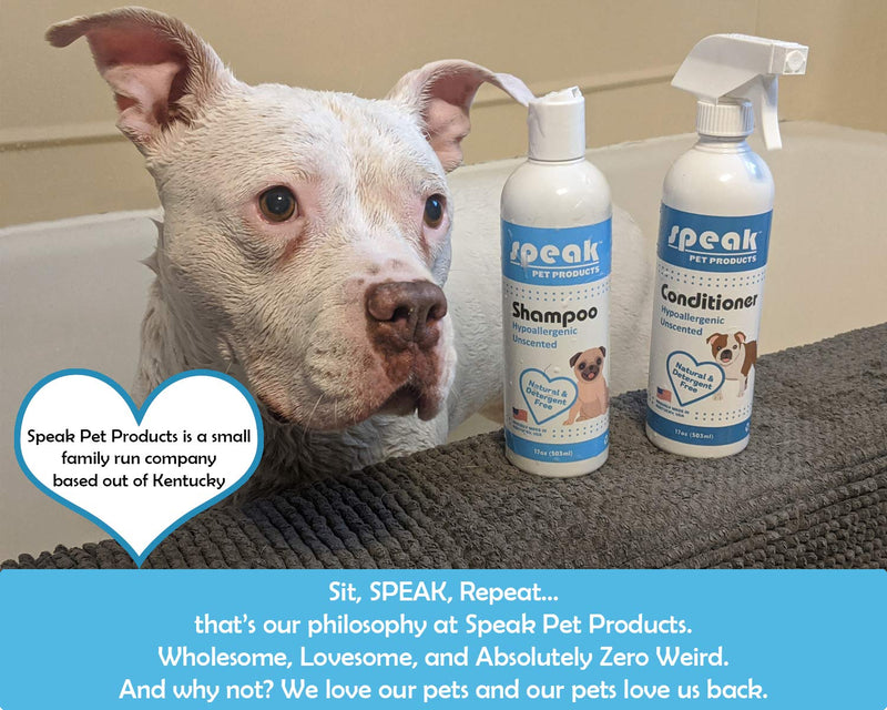 [Australia] - Speak Pet Products Natural Moisturizing Hypoallergenic Unscented Shampoo, 17 Ounce Bottle 