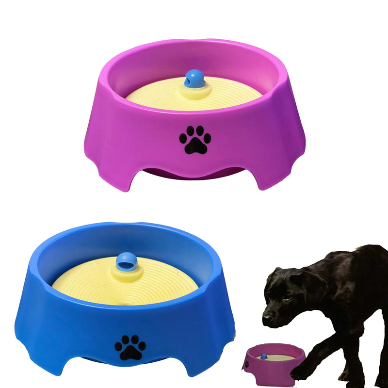 Pet Living Dog Cat No Spill No Mess Pet Bowl Suitable for Slower Drinking for Dog Puppy Cat water Bowl (Blue) Blue - PawsPlanet Australia