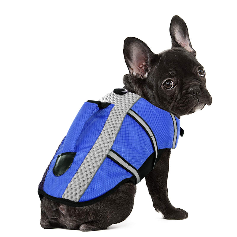 Dog Life Jacket Vest Pet Lifesaver Preserver High Buoyancy with Aid Grab Handle for Small, Medium Dogs Blue,S - PawsPlanet Australia