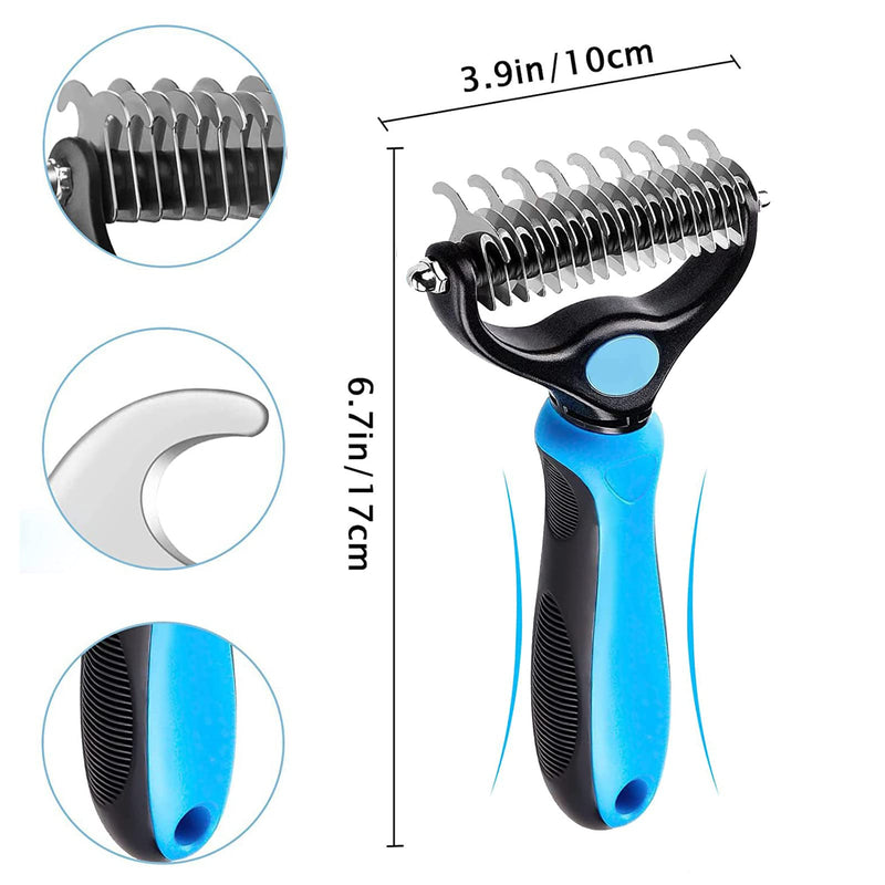 Undercoat brush, undercoat brush de-matting curry comb, premium cat brush, dog brush for undercoat, long hair pet hair remover, de-matting curry comb remover for undercoat for cats, dogs - PawsPlanet Australia