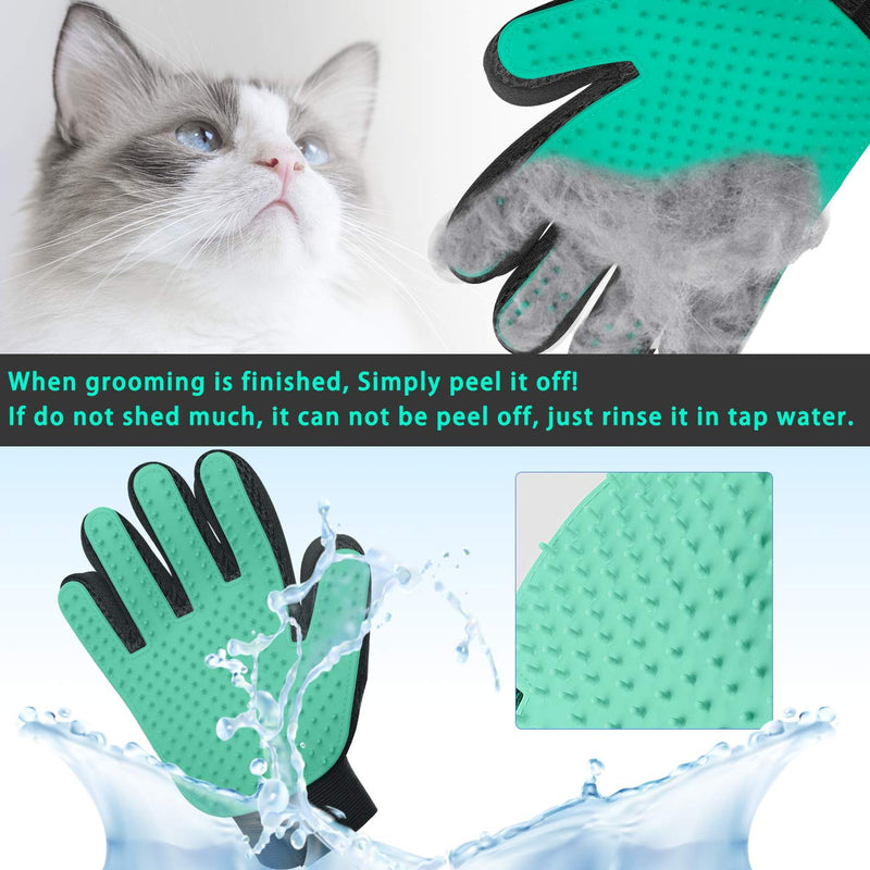 [Australia] - Pet Hair Remover Glove for Cat Dog, Pet Grooming Glove for Dog Cat Brush Gentle Shedding and Grooming Pet Supplies Massage Mitt Enhanced Five Finger Design Efficient for Long & Short Fur Pet, 1 Pair 