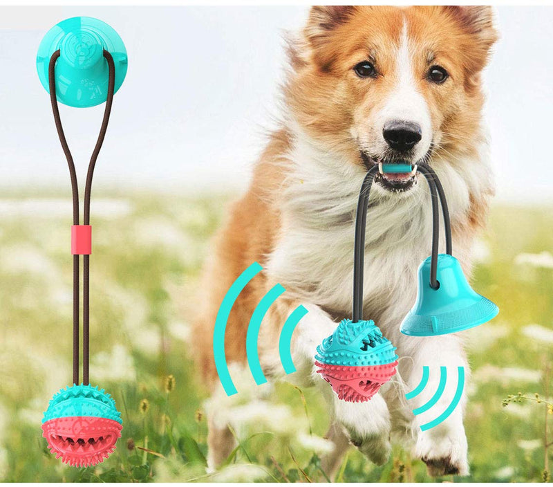 YUEMING Suction Cup Dog Toy,Dog Tug Rope Chew Ball Toy,Multifunction Pet Molar Interactive Toys, Food Dispenser Teeth Cleaner, for Molar, Teeth Cleaning, Play - PawsPlanet Australia