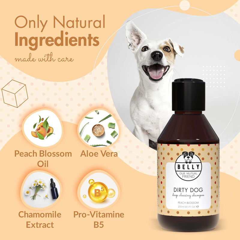 Belly Organic Dog Shampoo & Puppy Shampoo - Natural Dog Shampoo For Smelly Dogs - Sensitive Dog Shampoo For Dry Itchy Skin - Grooming Products For Dogs, Deshedding Shampoo For Dogs, Pet Shampoo, 250ml - PawsPlanet Australia