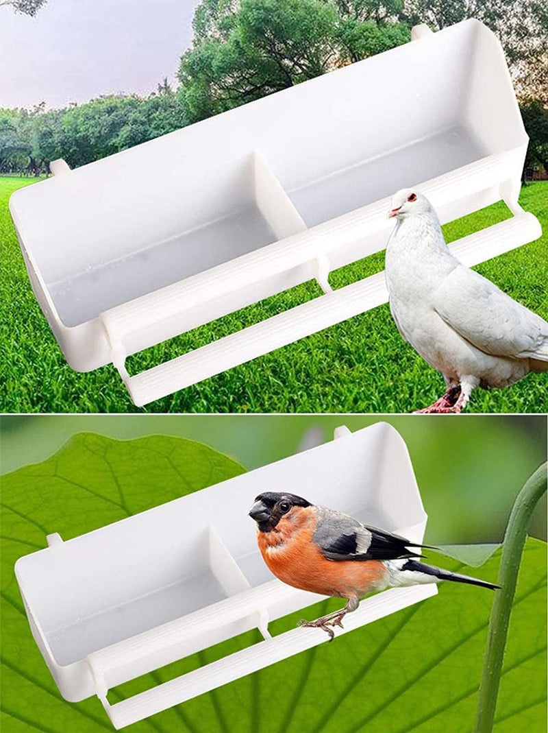 ADAMACONG Bird Feeder for Birdcage Window Bird Feeder, Waterer Food Feeder for Parrots Cockatiel Poultry Pigeon Quail (2 Bird Bowl with Stand Function and 2 Bird Spoons) - PawsPlanet Australia