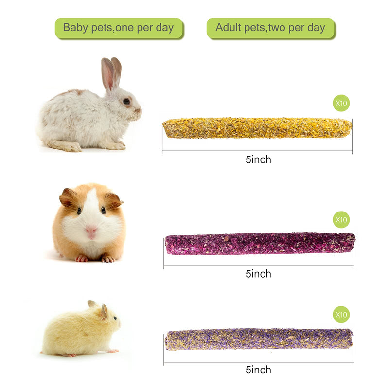 JOYTZRE 30 Pcs Tomothy Hay Sticks Rabbit Chew Toys Guinea Pig Treats for Bunny Hamster Chinchilla Gerbil Rats and Other Small Animals - PawsPlanet Australia