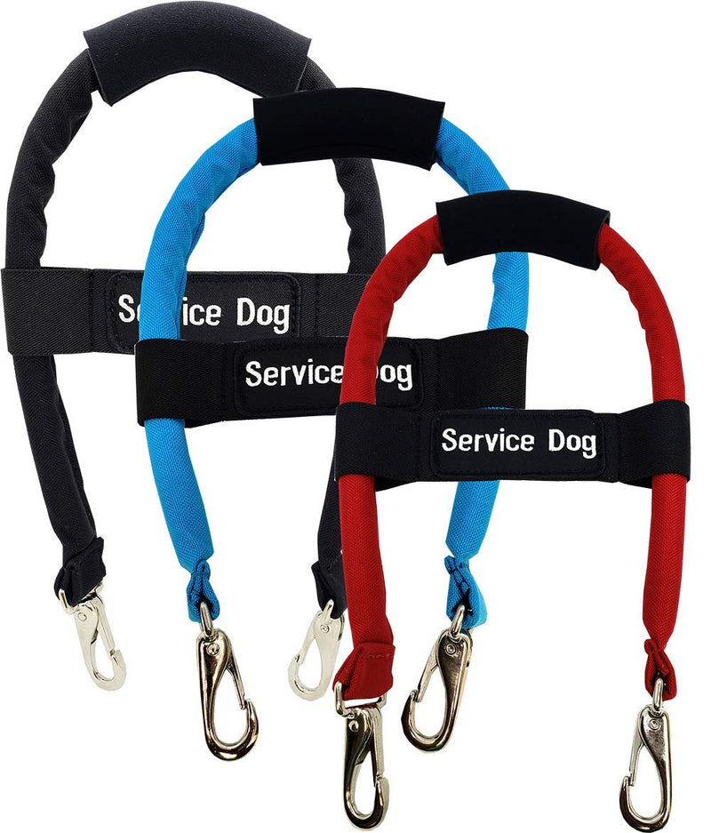 [Australia] - Activedogs Padded Cordura 12" Clip-on Bridge Auxiliary Handle w/Neoprene Grip + Elastic Adjustable Service Dog ID Patch Band 12" Red 