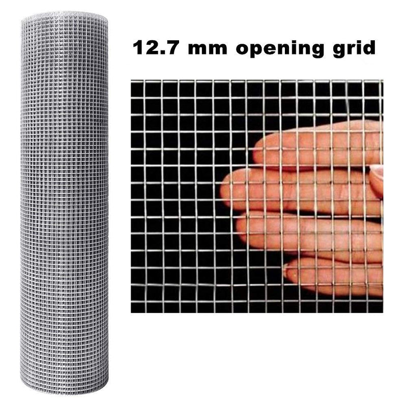 Amagabeli Chicken Wire Galvanized Welded Wire Mesh Wire 0.5Mx25M | 12.7mm Holes | 0.7mm /22 Gauge, Mesh Fencing Hot-Dipped Wire Poultry Netting Rabbit Dog Hardware Cloth Garden Animal Enclosure - PawsPlanet Australia