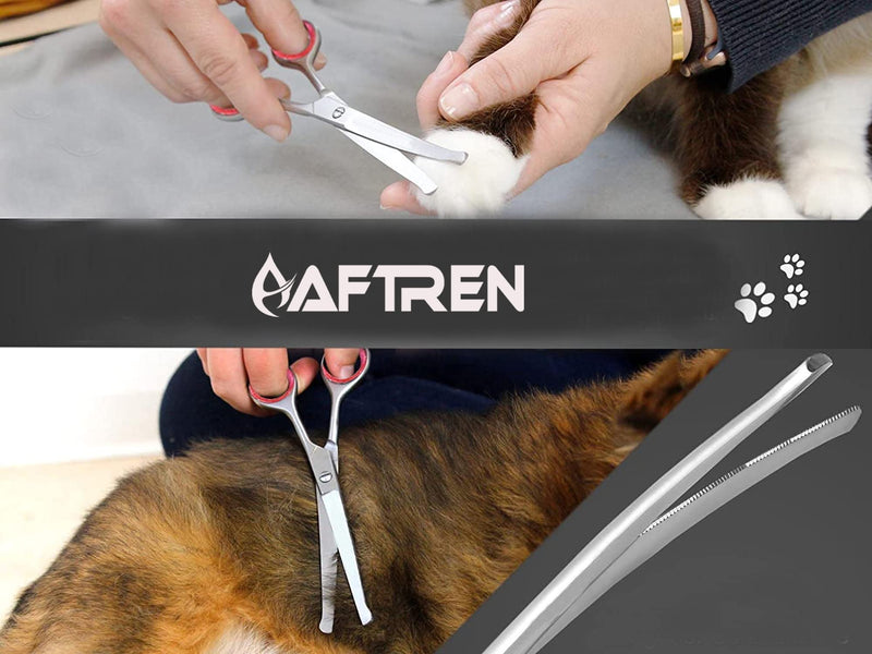 Pet Dog Grooming Trimmer Scissors Curved Hair Paw Scissors Round Tip Safety Scissors Stainless Steel for Dogs Cats (6.7 Inch) - PawsPlanet Australia