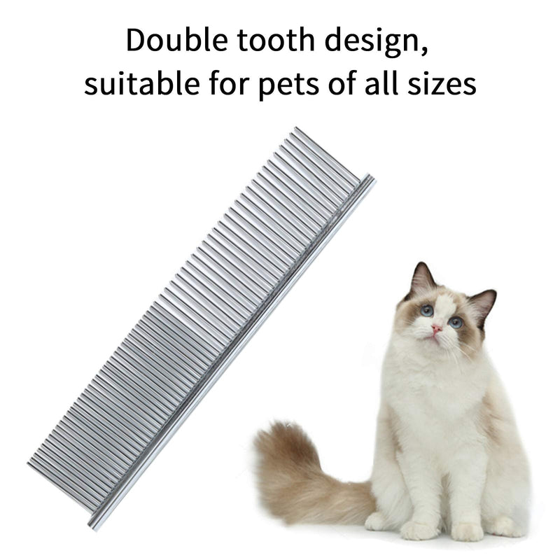 Pet Grooming Comb,19×3 Inch Stainless Steel Pet Comb,Use for Large, Medium and Small Dogs and Cats with Tangled Short/Long Hair - PawsPlanet Australia