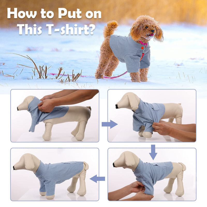 Warm Fleece Vest Dog Sweater，Stretchy Pullover Fleece Dog Jacket Winter Dog Coat Apparel, Dog Anxiety Relief Onesie Shirts Pajamas Pet Sweatshirt Cold Weather Clothes for Small Medium Large Dogs Cats X-Small Blue - PawsPlanet Australia