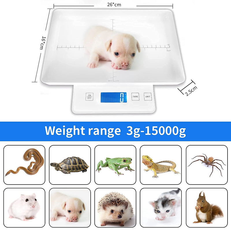 MINDPET-MED Digital Pet Scales for Small Animals Welf Scales Mini Precision Gram Weight Balance High Precision 1g Suitable for Newborn Pets White - PawsPlanet Australia