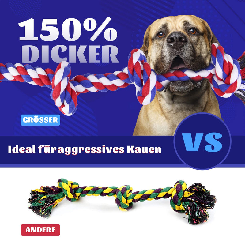 GaiusiKaisa 5PCS All XL Dog Toy Rope for Large and Medium Dogs - Robust Rope Dog Toy for Aggressive Chewers - Almost Indestructible - Dog Toy Ball - Tug of War Rope Ball for Chewing 5pcs-xl - PawsPlanet Australia