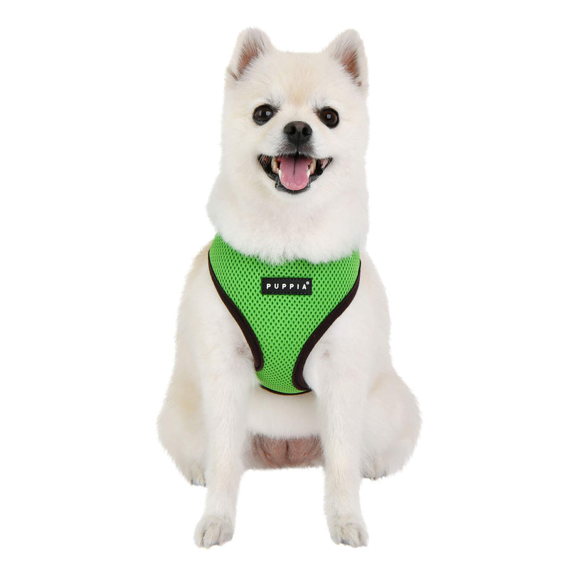 Puppia Soft Dog Harness II and adjustable harness for small or medium dogs Green M - PawsPlanet Australia