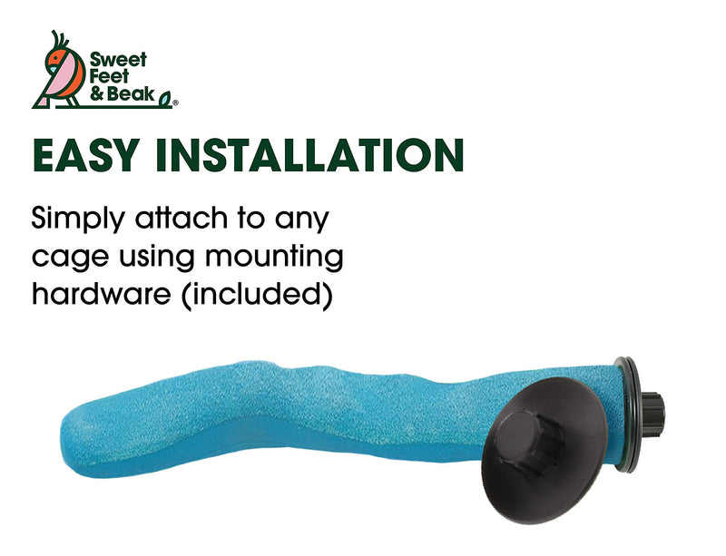 Sweet Feet and Beak Safety Pumice Perch for Birds Features Pumice to Trim Nails and Beak and Promote Healthy Feet - Safe and Non-Toxic, for Bird Cages X-Small 6" Blue - PawsPlanet Australia