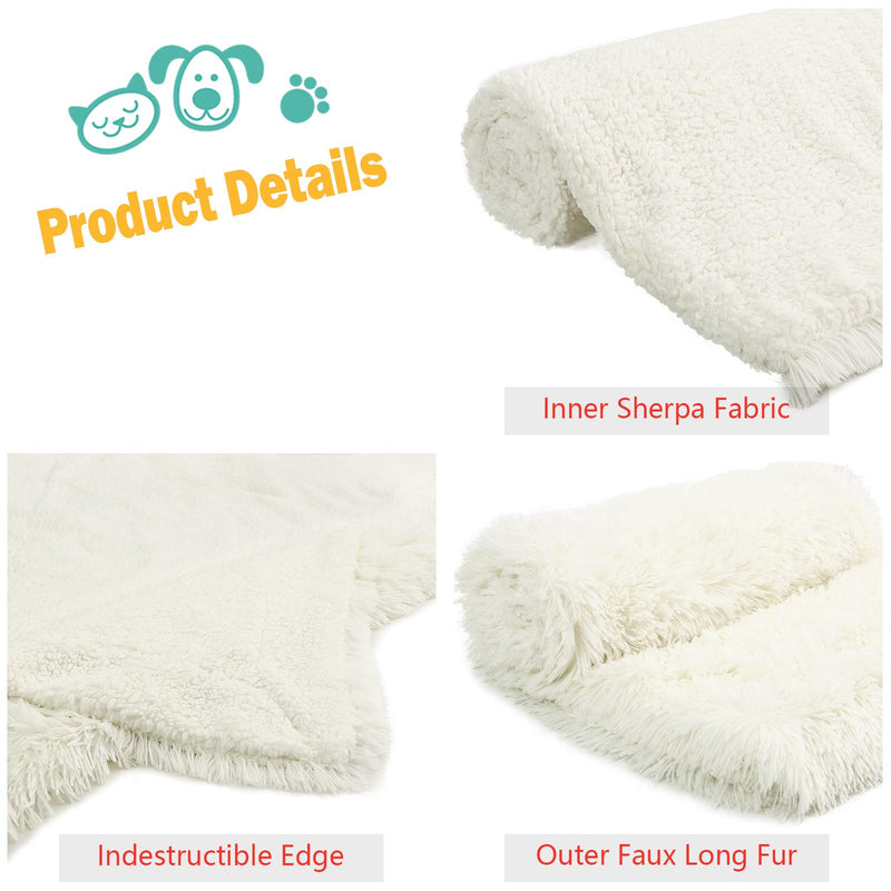 Ompaa Fluffy Dog Blankets for Dogs, Cats and Small Pets, Soft Plush Faux Fur Puppy Snuggle Blanket, Designed for Donut Cuddler Dog Bed, Self-Warming, Machine Washable Small ( 20" x 30" ) - PawsPlanet Australia