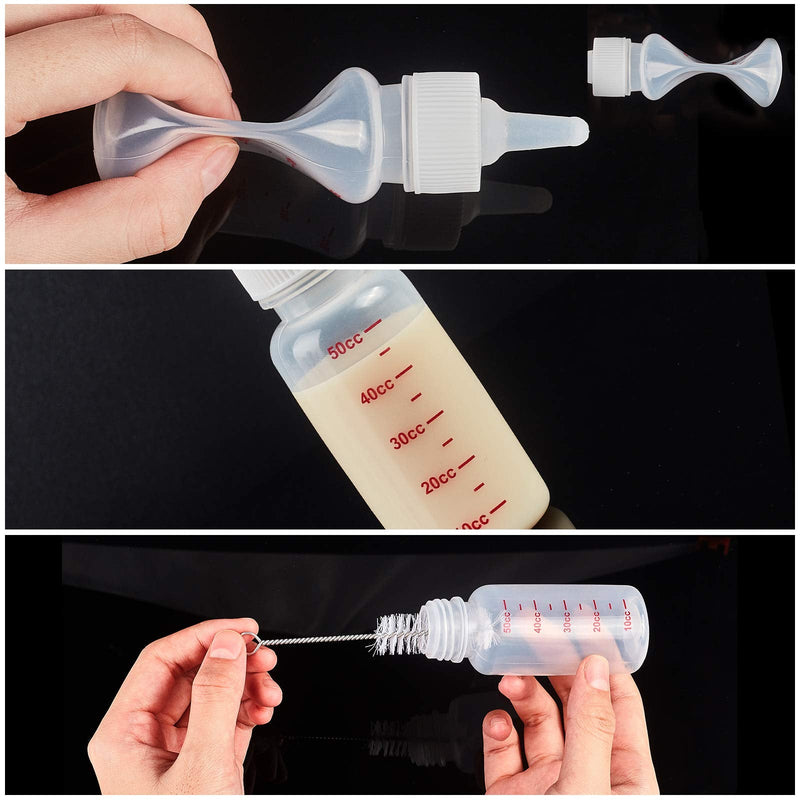 AHANDMAKER Pet Nursing Bottle Kits, Squeeze Liquid Feeding Kit with Squeeze Liquid Feeding Bottle and Replacement Mini Nipples for Newborn Kittens, Puppies, Rabbits, Small Animals - PawsPlanet Australia