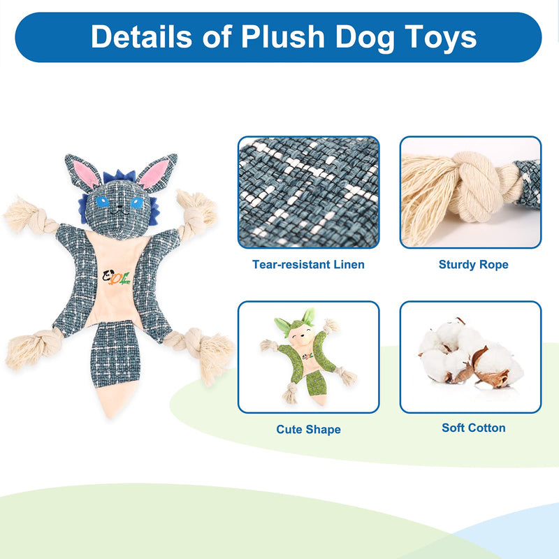 Plush Dog Toys Pack- Ackerman 3 Pack Squeaky Interactive Puppy Dog Toys with Squeaker and Crinkle Paper, Stuffed Dog Toys Tug of War Toy for Small / Medium / Large Dogs, Durable / Cute plush dog toy *3 - PawsPlanet Australia