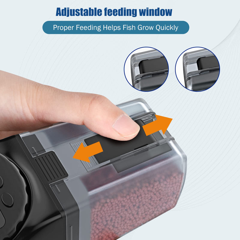 Pawaboo Automatic Fish Feeder, Electric Fish food Dispenser for Aquarium and Tank, Vacation Timer Feeder for Fish Turtle, Easy Programmable Adjustable with Feeding Time Display for Vacation Holiday - PawsPlanet Australia