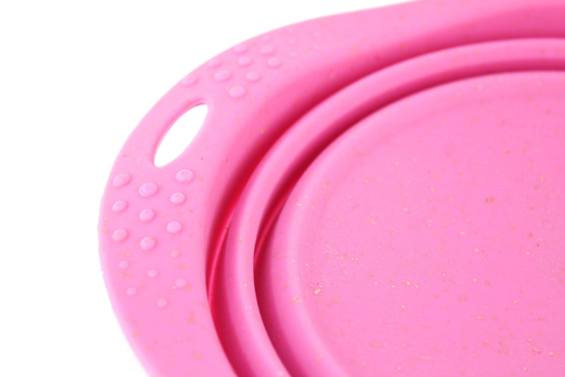 Beco Travel Bowl - Collapsable Silicone Food and Water Bowl for Dogs - M - Pink Medium - PawsPlanet Australia