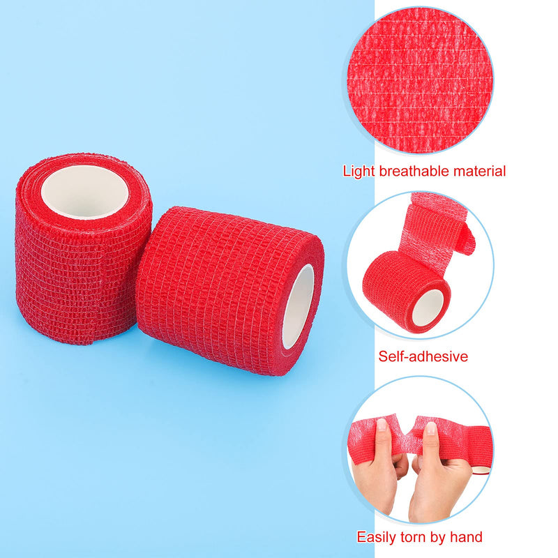 Heyu-Lotus 10 Rolls Self Adhesive Bandages,Cohesive Bandages 5cm x 4.5m Pet Vet Wrap Elastic Non-Woven Sports Bandage for Wrist and Ankle - PawsPlanet Australia