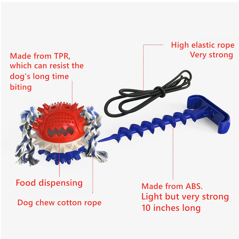 TEVUTEVU Dog Chew Toy for Aggressive Chewers Multifunction Interactive Rope Ball Toy for Middle Large Breed Outdoors - PawsPlanet Australia