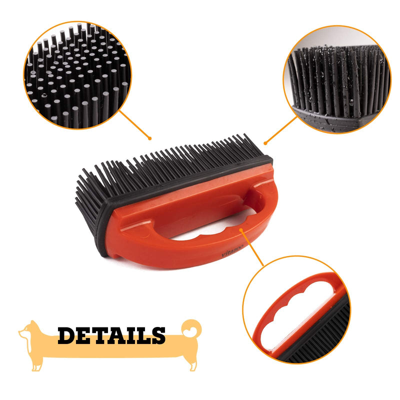 vitazoo clothes brush for removing animal hair - carpet brush car brush upholstery brush for animal hair removal - soft textile brush for cats and dog hair - red 1x - PawsPlanet Australia