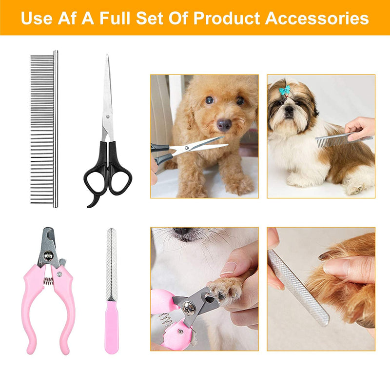 Podazz Electric Dog Grooming Kit Pet Clippers for Small Medium Large Breeds Pet Shaver Low Noise Dog Hair Trimmer Kit Rechargeable Cordless Dog Grooming Clippers Electric Pet Clippers Gold - PawsPlanet Australia