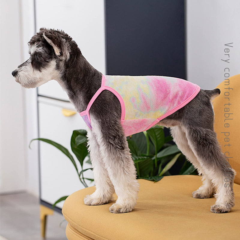 VANVENE 2 Pack Pet Dog Shirts Tie Dye Stretchy Camisole Clothes Puppy Vest T Shirt Summer Breathable Thin, Cotton Fabric for Small Medium Dogs Cats (Pink+Purple, M) - PawsPlanet Australia