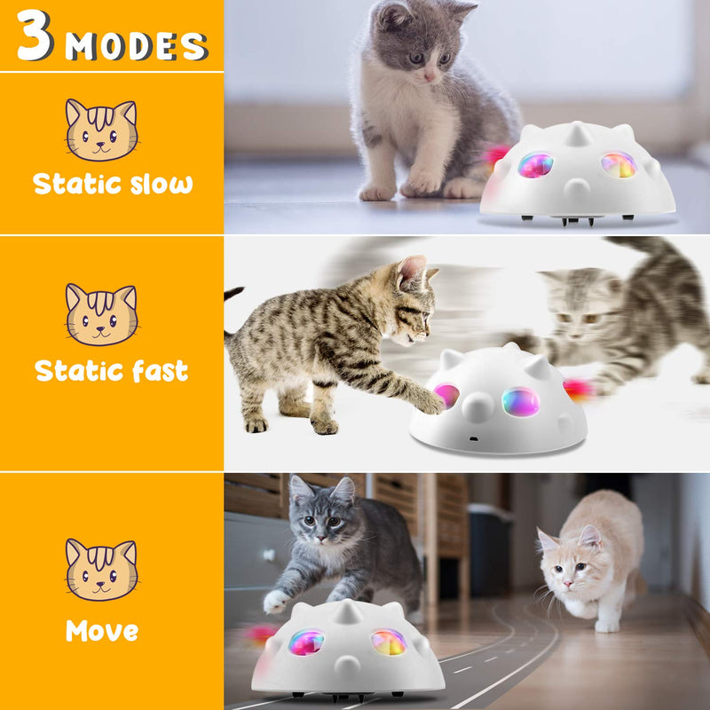 Biilaflor Peek-A-Boo Interactive Cat Toy, Low Noise Electronic Cat Toys with 900Mah Rechargeable Battery &3 Speed Model, 360°Self Rolling Feather Robotic Cat Toy for Indoor Cats - PawsPlanet Australia