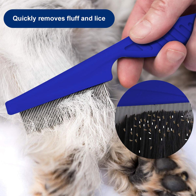 Flea Comb for Cats & Dogs, Lice Comb, Dust Comb for Cats Dogs, Pet Grooming Combs, Stainless Steel Pet Comb, for Combing, Detangling, Detangling and Removing Fleas and Lice, Pack of 4, Butyeak - PawsPlanet Australia