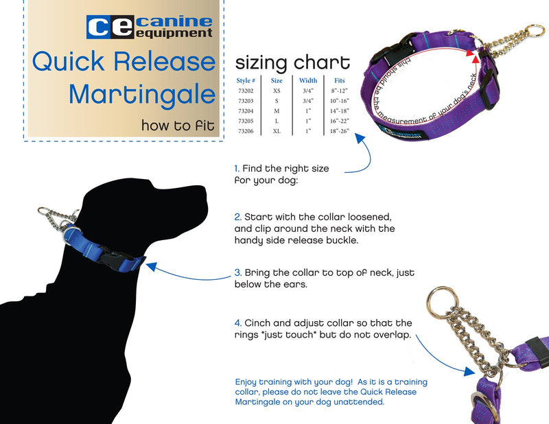 [Australia] - Canine Equipment Technika Quick Release Martingale Dog Collar Small - 3/4" Width Red 