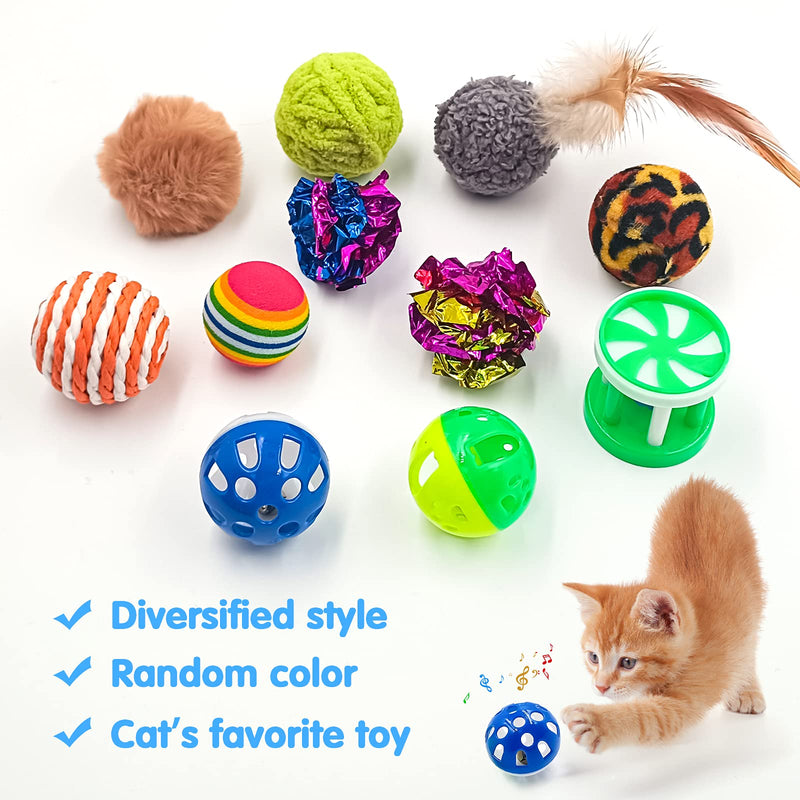 GaiusiKaisa Cat Toy Set 23 Pieces Funny Exercise Cat Interactive Toy Kitten with Play Mice, Feathers, Matatabi, Cat Fishing Rod, Balls, Fish - PawsPlanet Australia