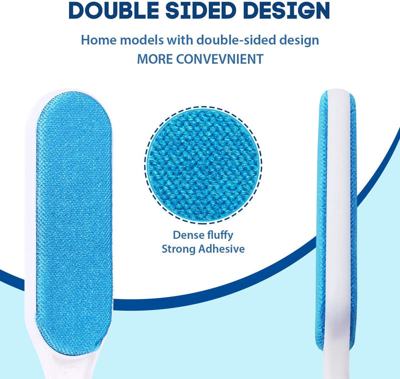 [Australia] - GETIEN Pet Hair Remover Brush Efficient Double Sided Dog & Cat Hair Removal Tool with Self-Cleaning Base Perfect for Clothing Furniture Couch Carpet Blue 