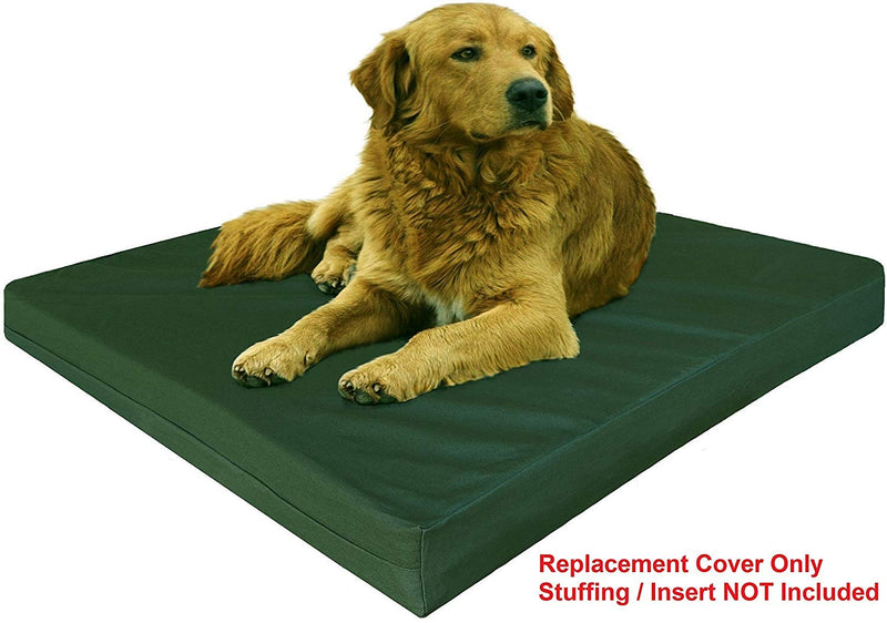 [Australia] - Dogbed4less Durable Olive Green Canvas Pet Bed External Duvet Cover for Small, Medium to Extra Large Dog Bed - Replacement Covers only 40"X35"X4" 