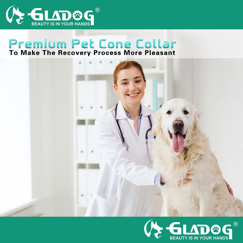 GLADOG Soft Dog Cone Collar, 3 PCS (for Exact Size) Flexible Plastic Cone for Dogs After Surgery, Dog Recovery Collar, Adjustable E-Collar for Large/Medium/Small Dogs Cat, Comfy Elizabethan Collar S（Medium Cat） - PawsPlanet Australia