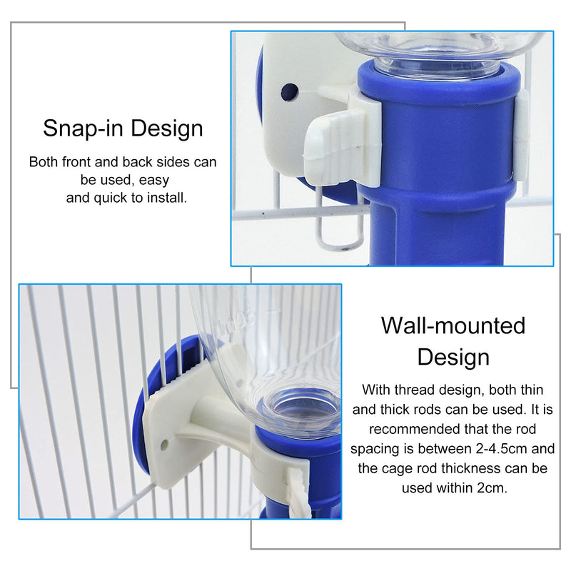 Andiker Dog Water Bottle, Hanging Dog Water Dispenser 500ML, Pet Drinking Fountains Large-capacity Water Feeder for Cage, Automatically Feeding Device for Small and Medium Dogs (Blue) Blue - PawsPlanet Australia