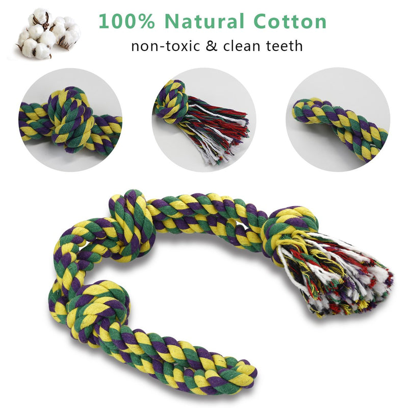 RIO Direct Dog Rope Toys for Strong Dogs Large dogs, Sturdy 3-Knots Rope Tug, Tough Dog Chew Toy - Extra Durable - Nearly Indestructible - Washable, for Large Breeds Big Dogs - PawsPlanet Australia